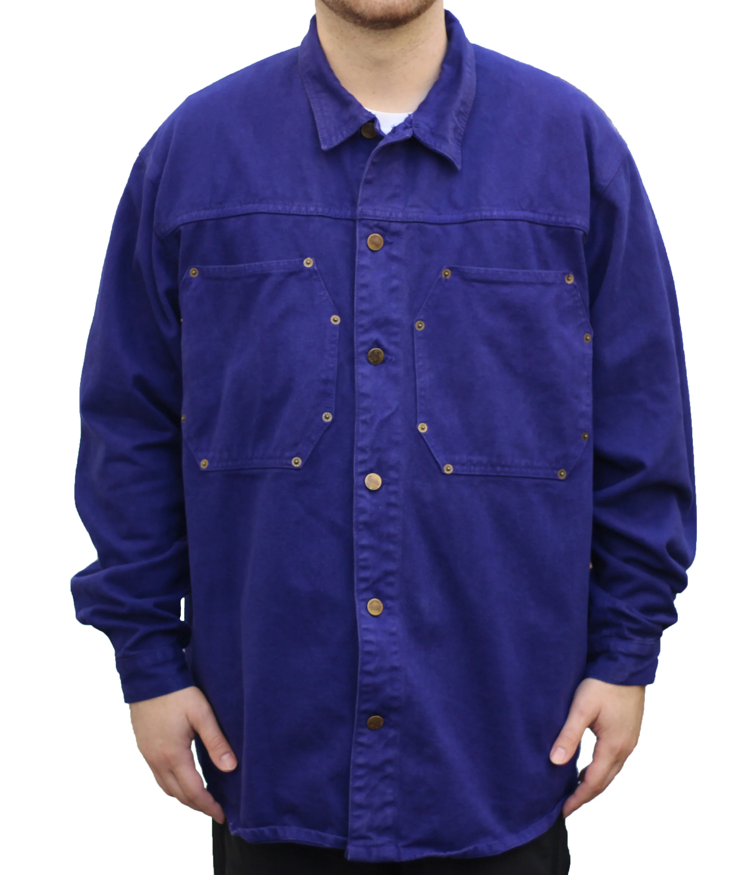 Vintage Karl Kani Purple Denim Button Down Shirt (Size XL) — RootsBK